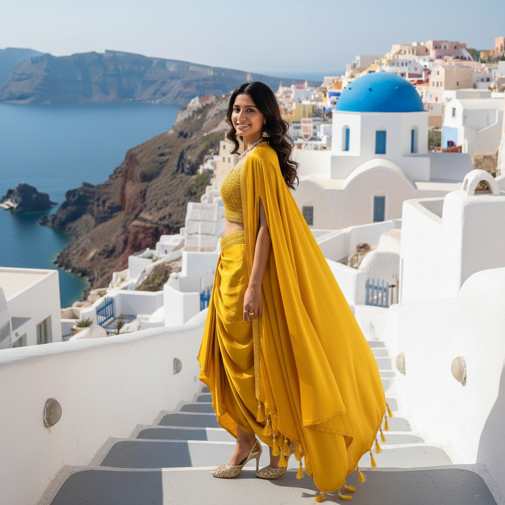 InCottoM - Special Indo Western Dhoti Style with Designer Shrug and Choli - SET OF 3