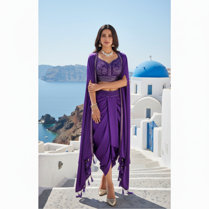 InCottoM - Special Indo Western Dhoti Style with Designer Shrug and Choli - SET OF 3