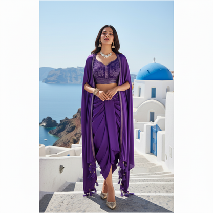 InCottoM - Special Indo Western Dhoti Style with Designer Shrug and Choli - SET OF 3