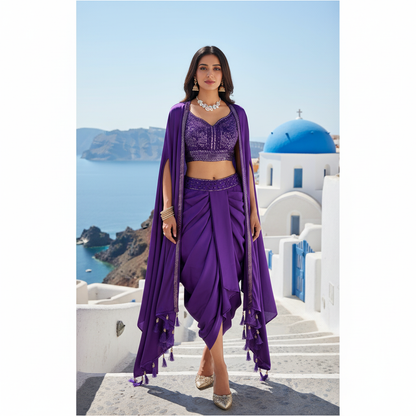 InCottoM - Special Indo Western Dhoti Style with Designer Shrug and Choli - SET OF 3