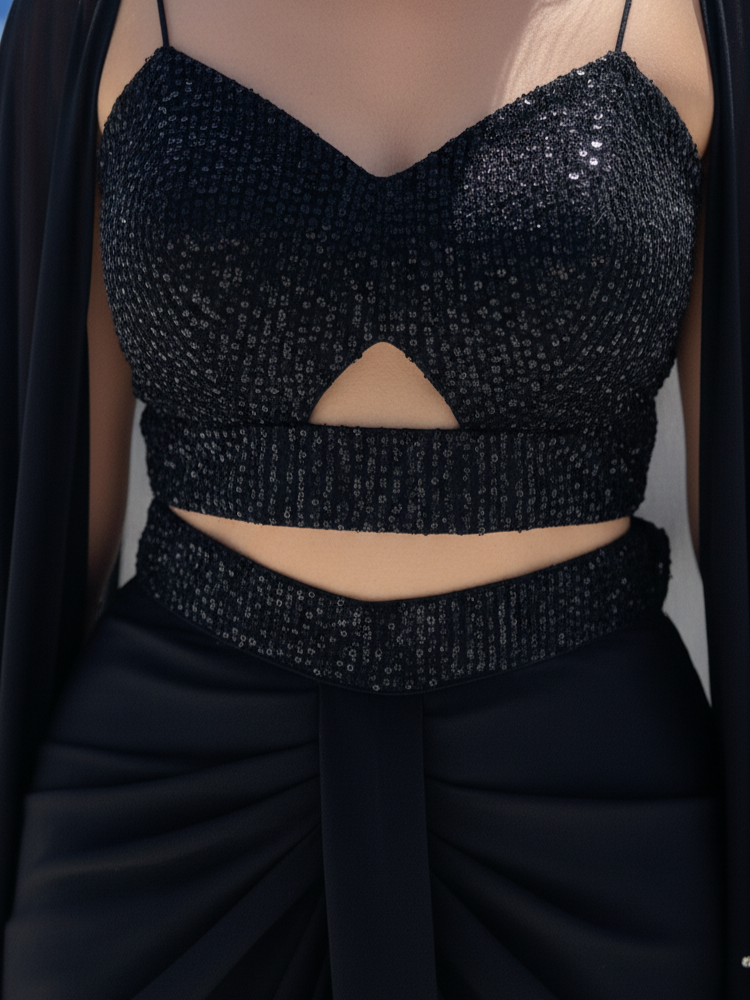 InCottoM - Special Indo Western Dhoti Style with Designer Shrug and Choli - SET OF 3