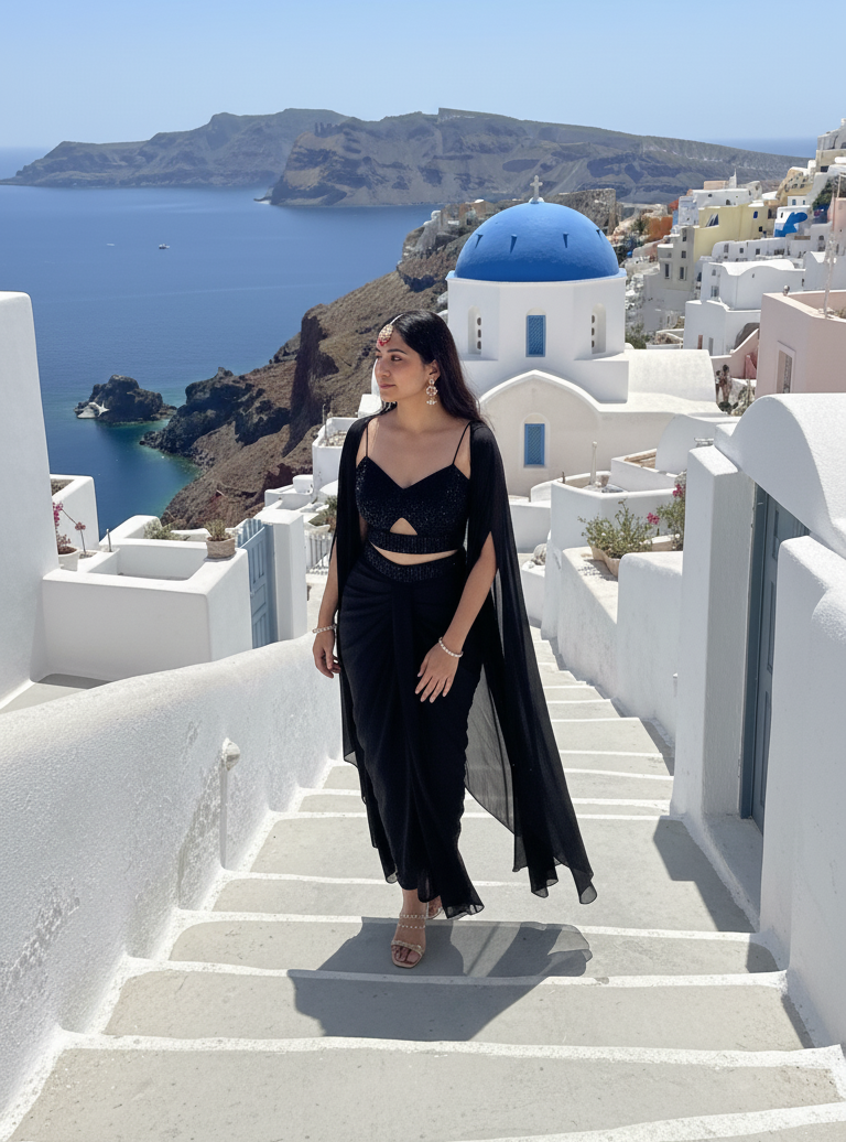 InCottoM - Special Indo Western Dhoti Style with Designer Shrug and Choli - SET OF 3