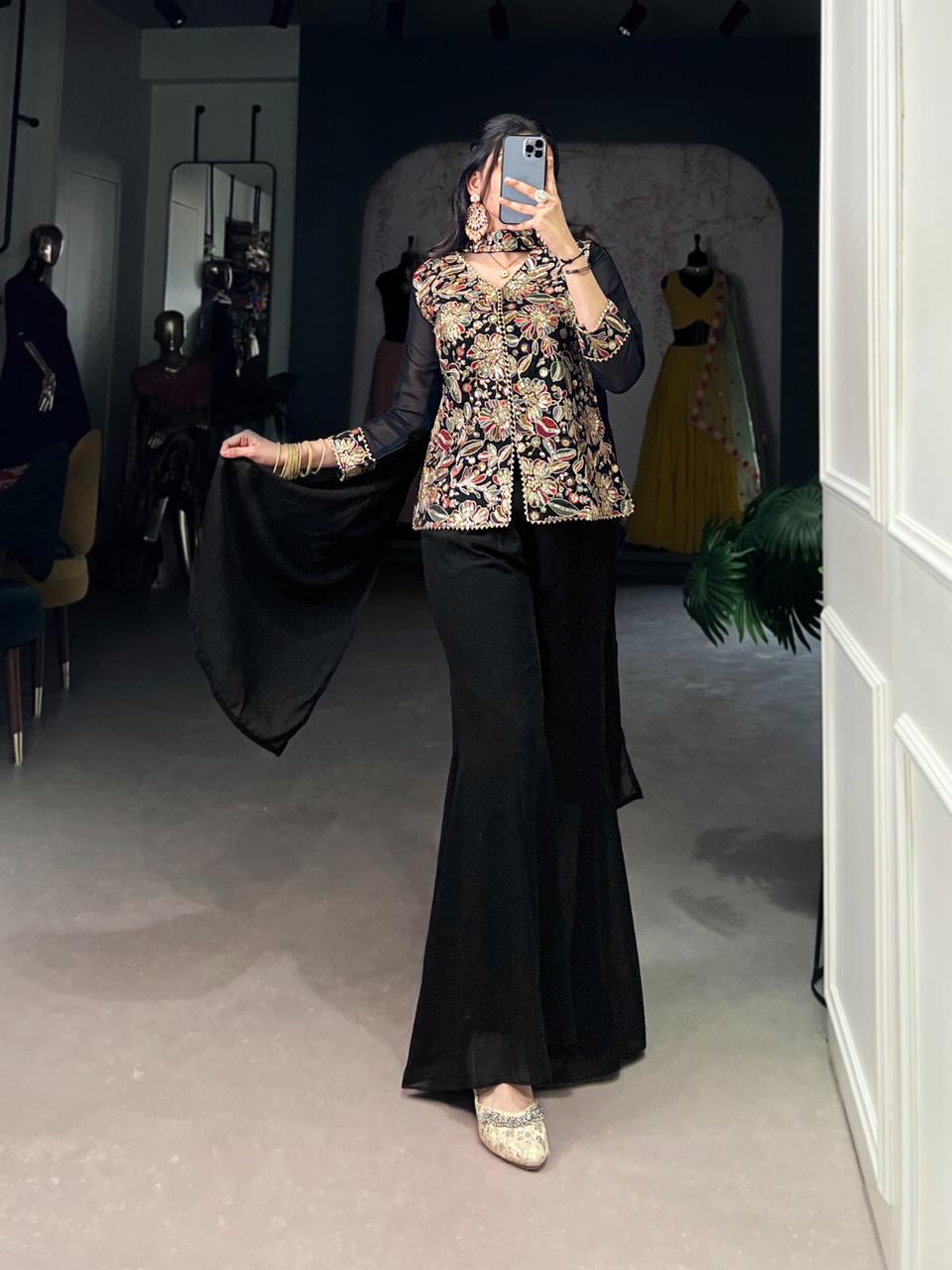 BLACK - HEAVY ETHNIC TOP AND BOTTOM - SET OF 3