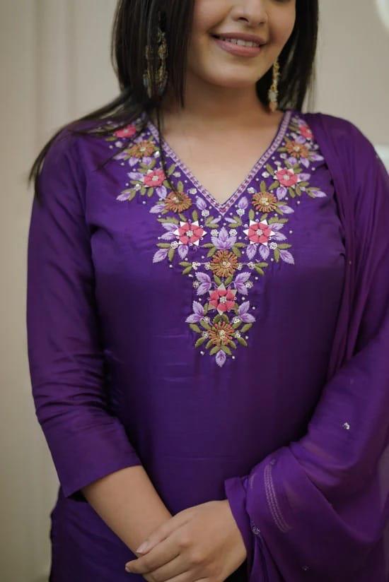 INDIGO PURE SILK BEAUTIFUL KURTA SET OF 3