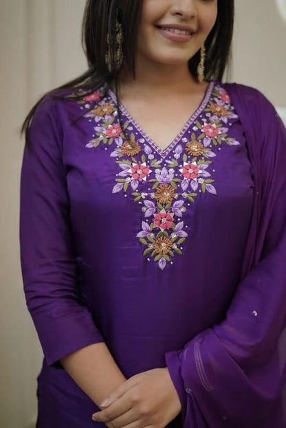 INDIGO PURE SILK BEAUTIFUL KURTA SET OF 3