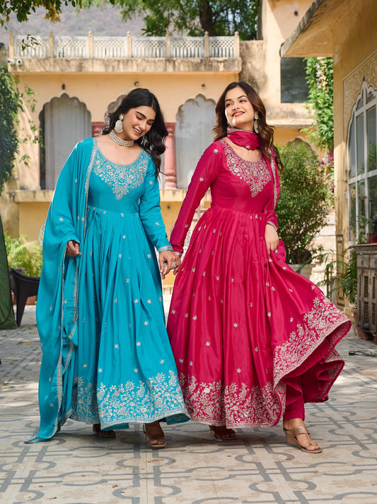 DESIGNER ANARKALI GOWN WITH EMBROIDERY WORK
