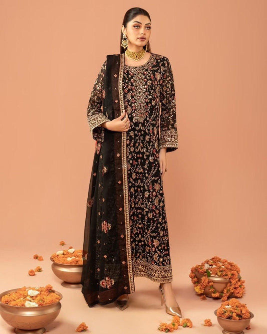 KURTA DUPATTA SET WITH SEQUENCE WORK - (SET OF 3)