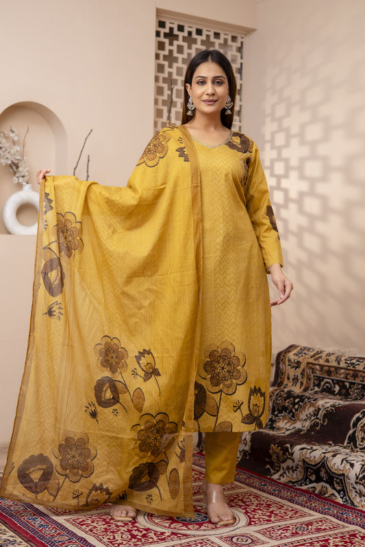 GOLDY DIGITAL PRINT KURTA - SET OF 3