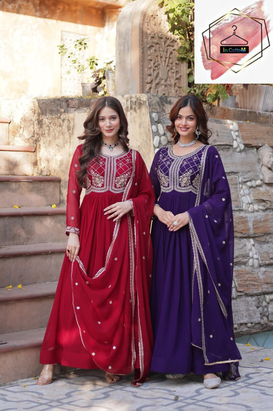DESIGNER ANARKALI GOWN WITH EMBROIDERY WORK