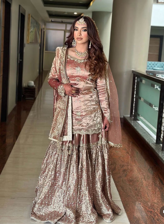 ZIMMI-CHU SILK TOP - SHARARA AND DUPATTA SET FULLY STITCHED READY TO WEAR