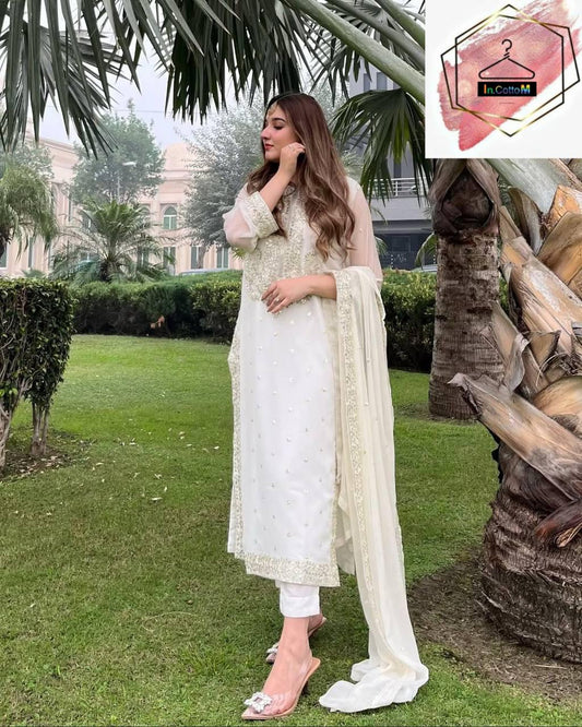 WHITE KURTA SET (SET OF 3)