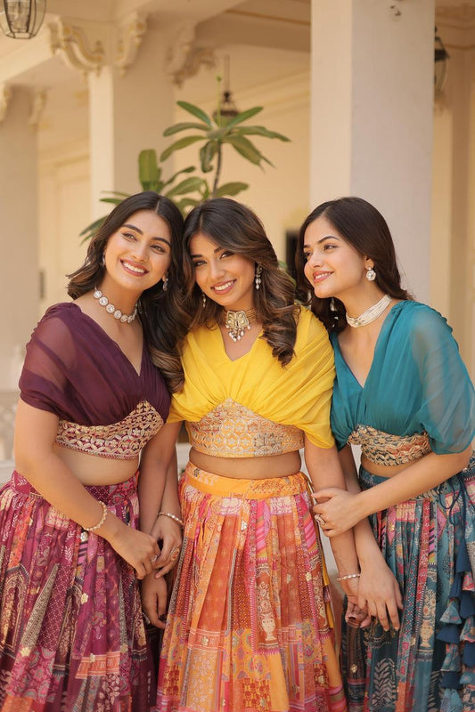 InCottoM - BOUTIQUE LAHENGA CHOLI SET IN DIFFERENT COLORS