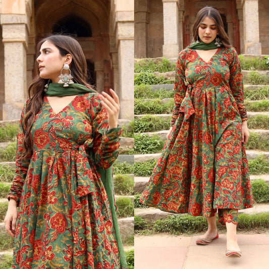 NOOR ANARKALI IN ENGLISH GREEN