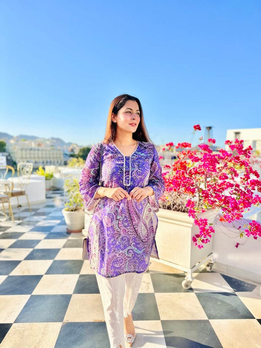 LAVENDER PAISLEY PRINT SUIT SET