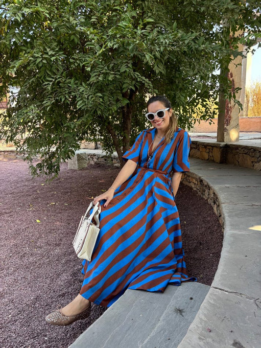 VIBRANT CLASSIC TOUCH STRIPED GOWN