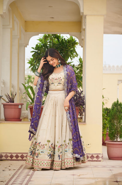 DESIGNER LEHENGA IN THREAD WITH SEQUENCE WORK