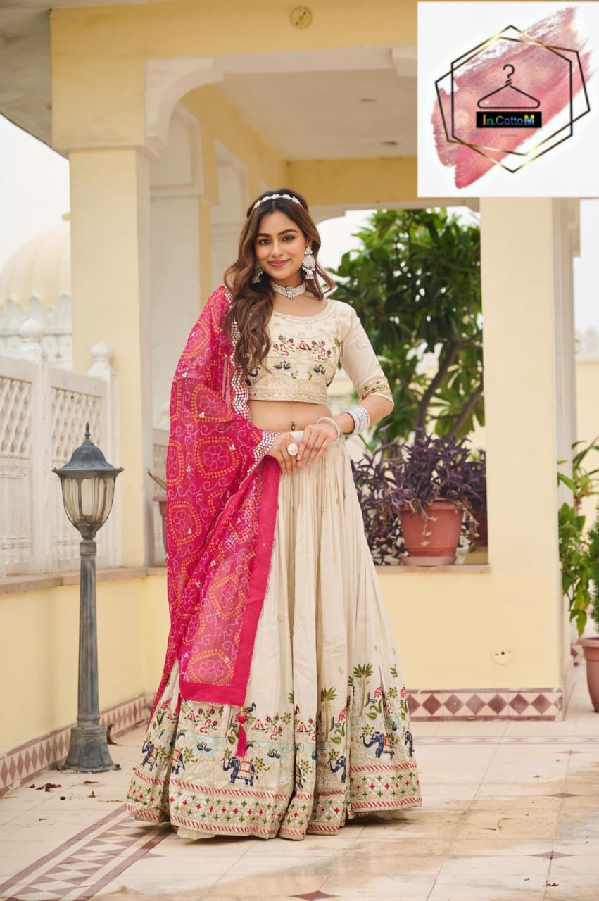 DESIGNER LEHENGA IN THREAD WITH SEQUENCE WORK
