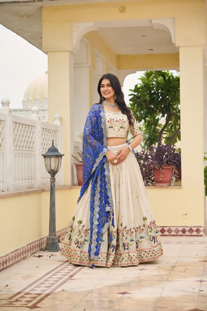 DESIGNER LEHENGA IN THREAD WITH SEQUENCE WORK