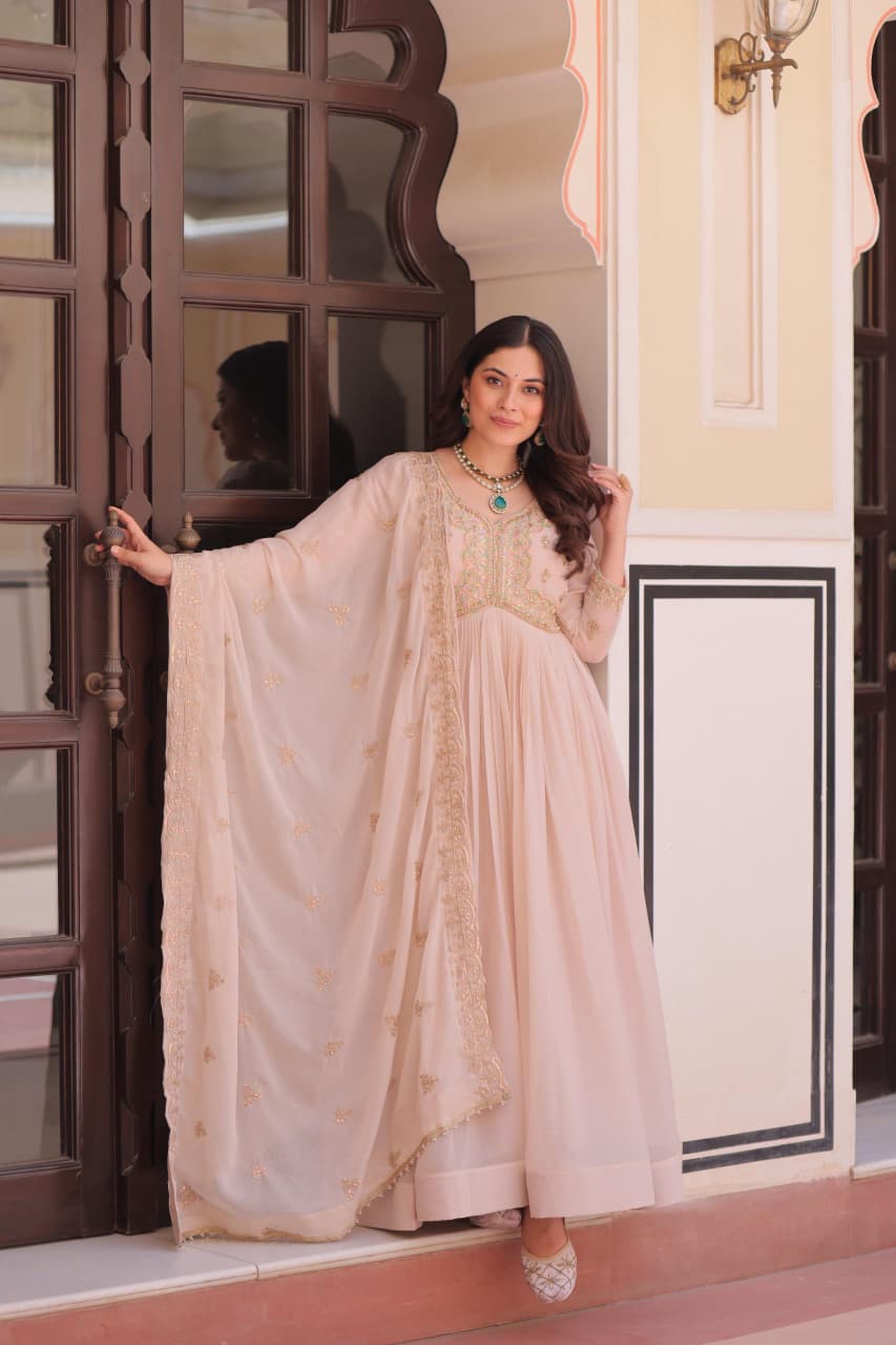 MOKSH - ANARKALI GOWN WITH MULTI EMBROIDERY WORK