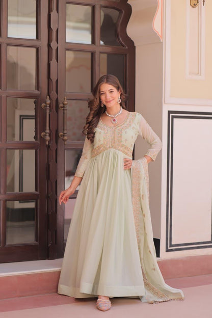 MOKSH - ANARKALI GOWN WITH MULTI EMBROIDERY WORK
