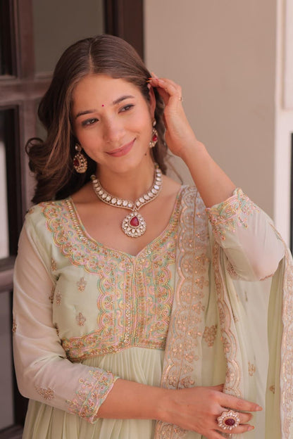 MOKSH - ANARKALI GOWN WITH MULTI EMBROIDERY WORK