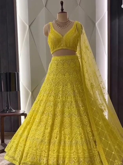 YELLOW- HALDI STYLE LEHENGA SET