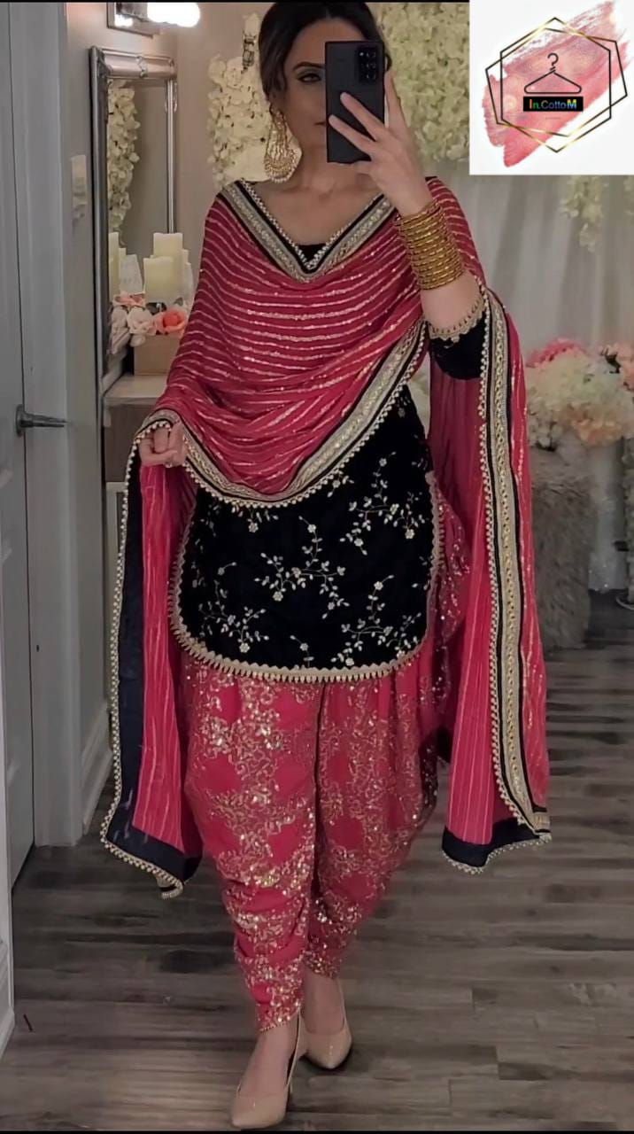 Launching New Designer Party Wear Look Top ,Dhoti Salwar and Dupatta