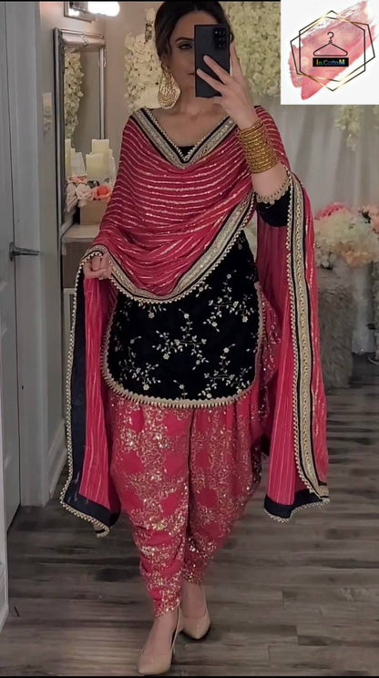 Launching New Designer Party Wear Look Top ,Dhoti Salwar and Dupatta