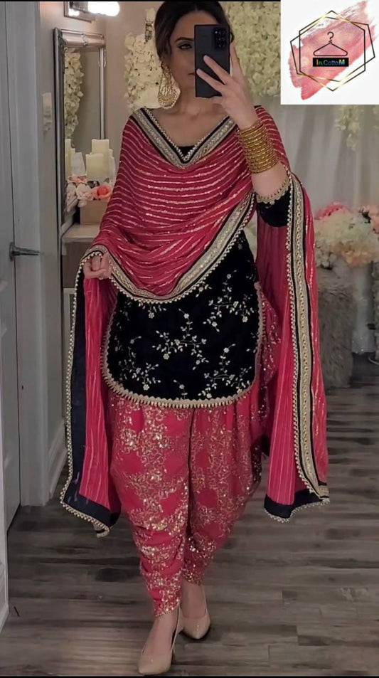 Launching New Designer Party Wear Look Top ,Dhoti Salwar and Dupatta