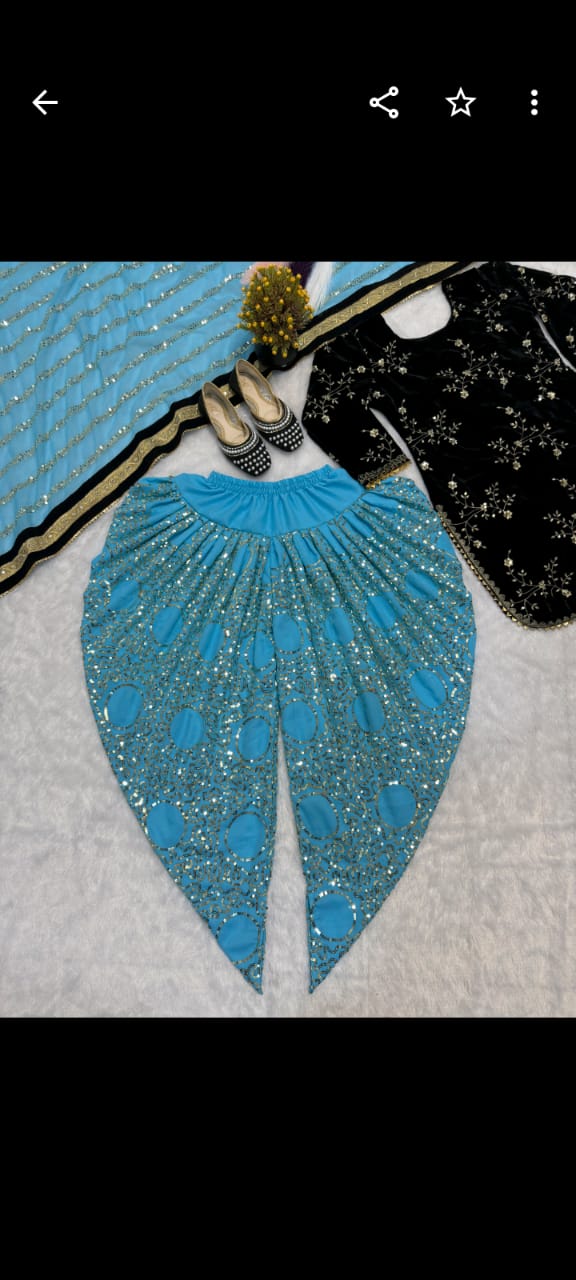 Launching New Designer Party Wear Look Top ,Dhoti Salwar and Dupatta