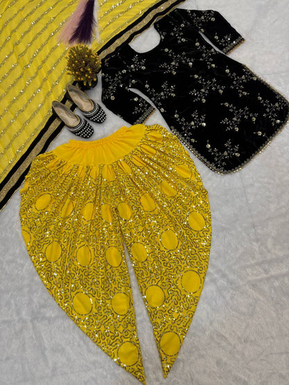 Launching New Designer Party Wear Look Top ,Dhoti Salwar and Dupatta