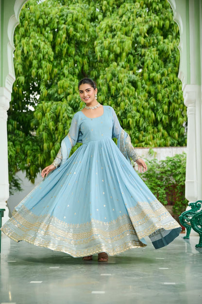 SITAARA - DESIGNER ANARKALI GOWN WITH DUPATTA (2 Beautiful Colors)