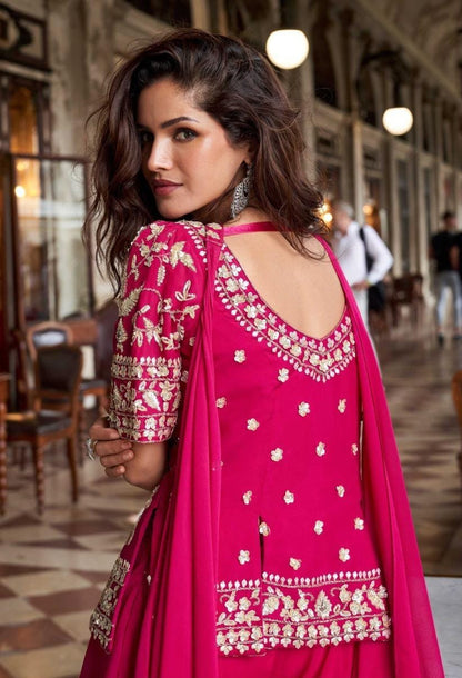 SAYURI BELA ORGANZA SILK DESIGNER INDO WESTERN 3 PCS SET