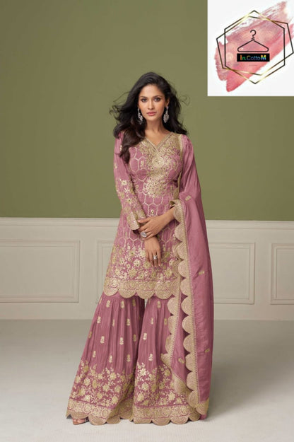 SIMAR SILK TOP DUPATTA & GHARARA SET OF 3