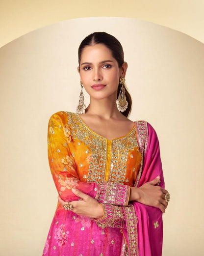 CHINON DIGITAL PRINTED FULLY STITCHED SALWAR SUIT WITH DUPATTA