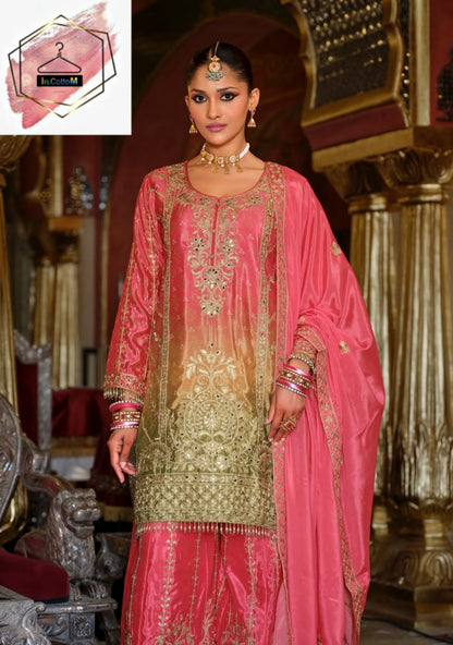 DIGITAL PRINT HEAVY CHINON WITH EMBROIDERY SALWAR SUIT