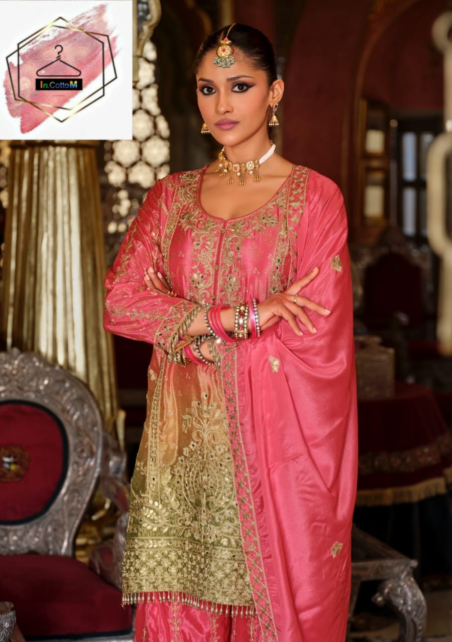 DIGITAL PRINT HEAVY CHINON WITH EMBROIDERY SALWAR SUIT