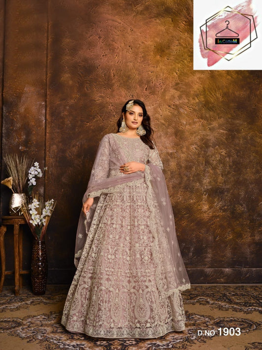 ANARKALI GOWN NET WITH CODDING EMBROIDERY