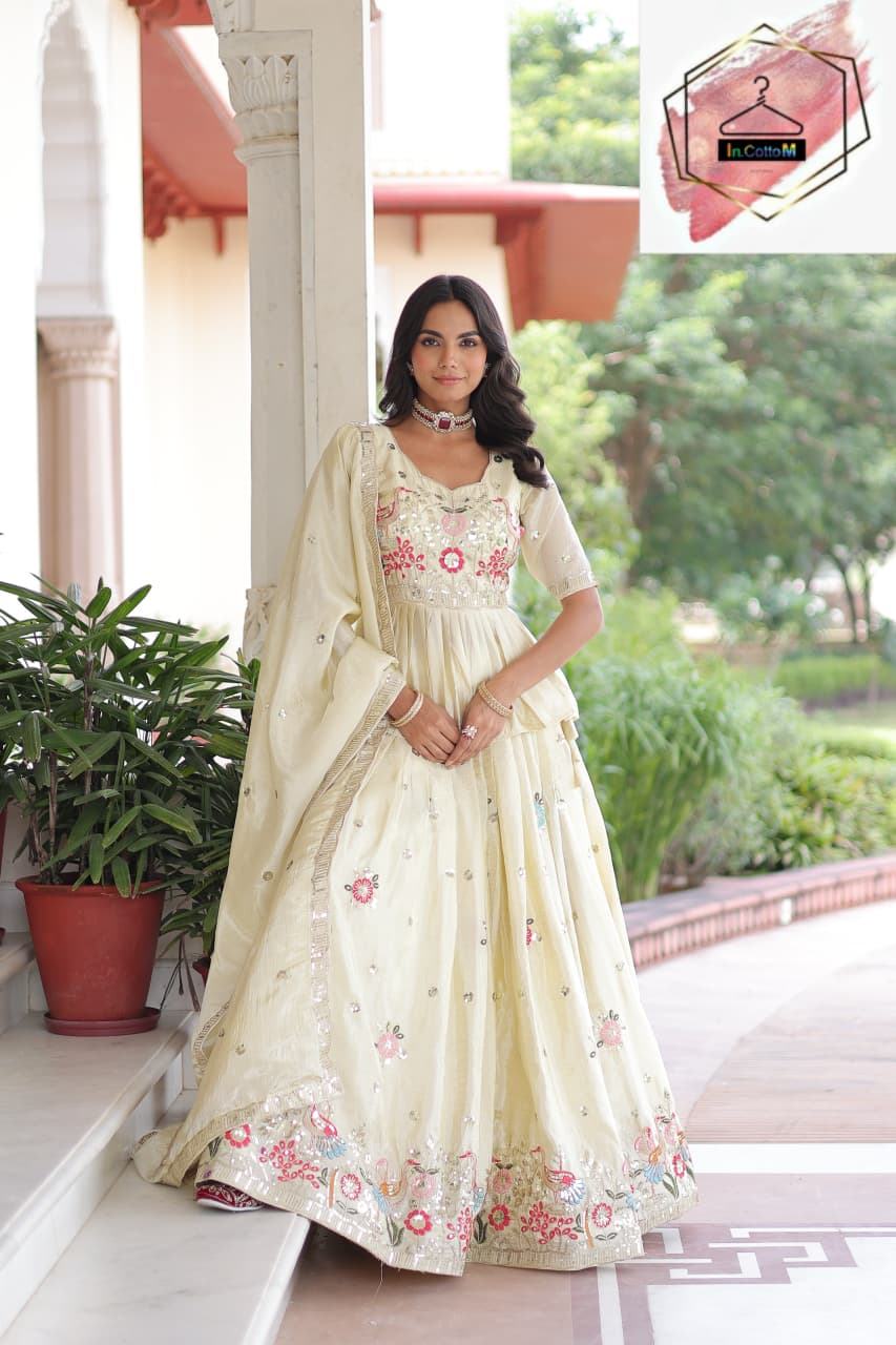OFF WHITE - FULLY STTICHED LEHENGA SET