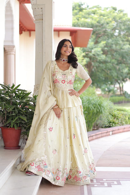 OFF WHITE - FULLY STTICHED LEHENGA SET