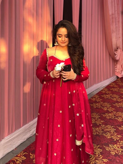 In. CottoM - LAAL ISHQ PURE SILK ANARKALI