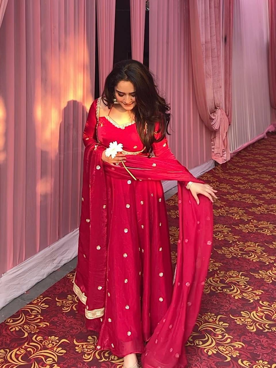 In. CottoM - LAAL ISHQ PURE SILK ANARKALI