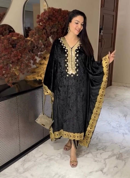 In.CottoM - PURE VELVET KAFTAANS FOR WINTER WARDROBE (FULLY STTITCHED )