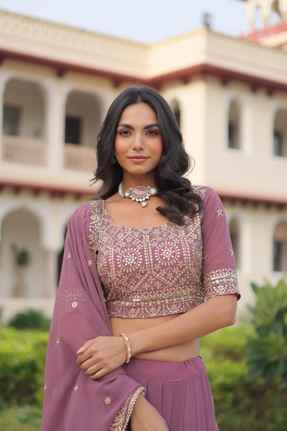 WEDDING SPECIAL FAUX GEORGETTE SEQUIENCE & ZARI EMBROIDERY WORK