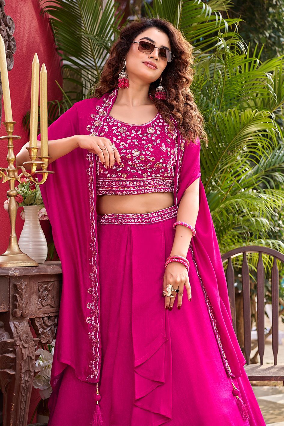 MINAAKSH- DESIGNER VICHITRA SILK LEHENGA (Fully Stitched)