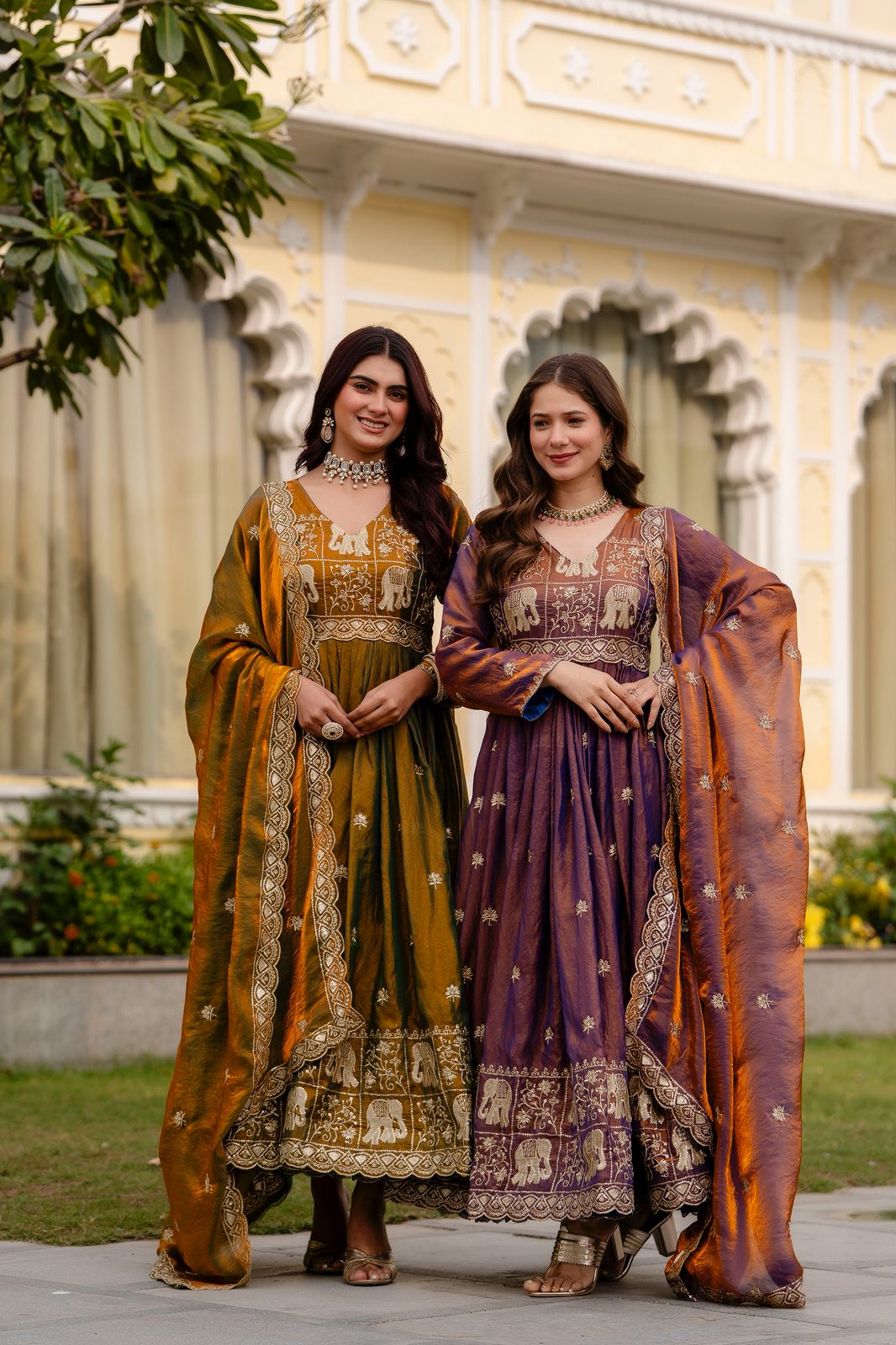 SATIN ANARKALI GOWN WITH EMBROIDERY WORK