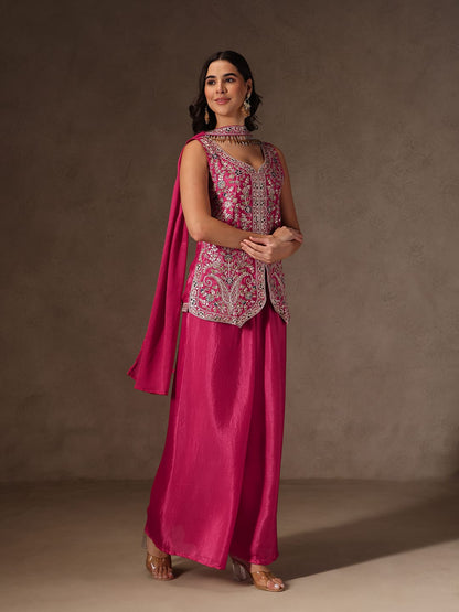 LITMUS'S PEPLUM STYLES EMBROIDARED KURTA SUIT SET