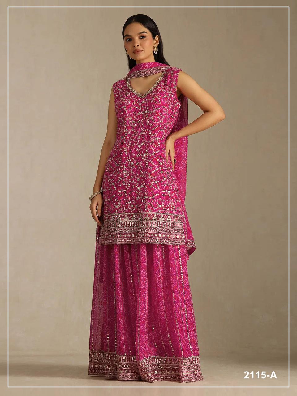 GEORGETTE SHARARA KURTA SET
