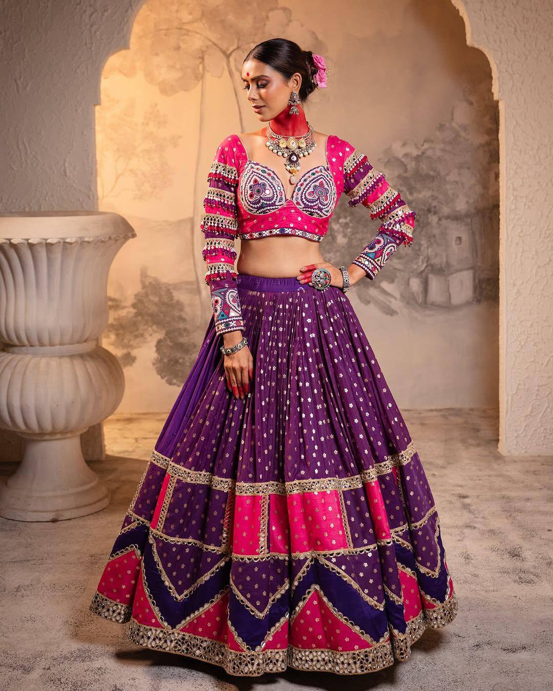 DEEP PURPLE  CHANIYA CHOLI SET FOR NAVRATRI