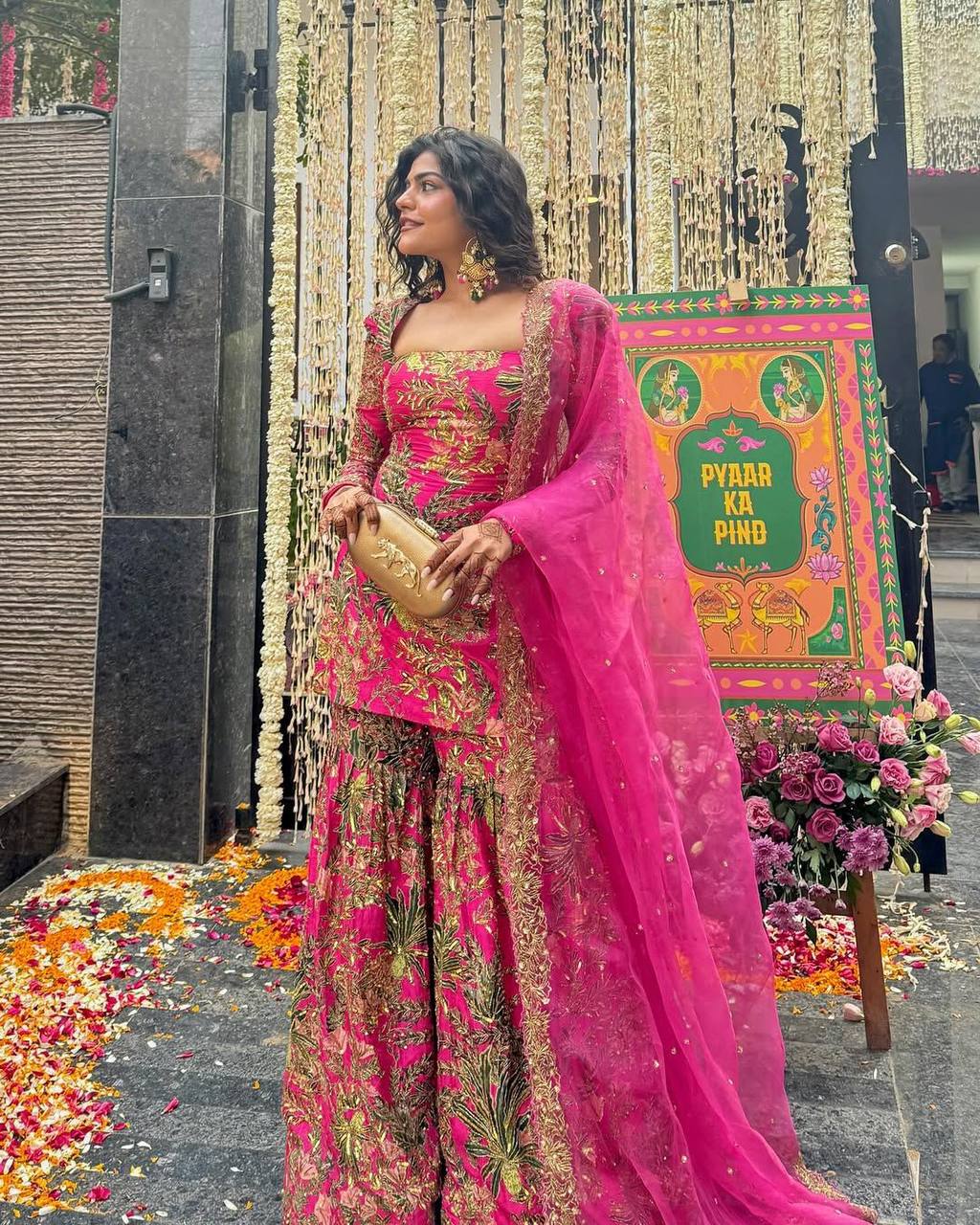 PINK - SHARARA KURTA SET
